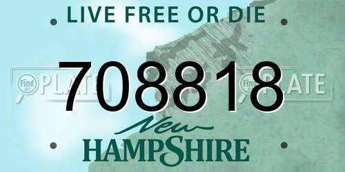 708818 New Hampshire License Plate