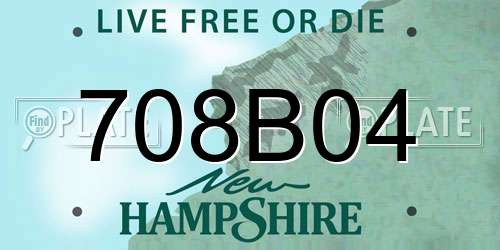 708B04 New Hampshire License Plate