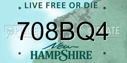 708BQ4 New Hampshire License Plate