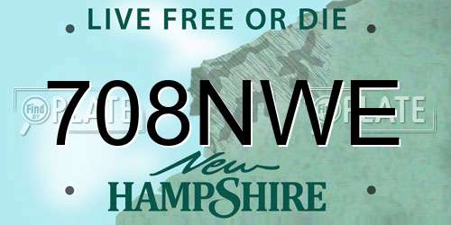 708NWE New Hampshire License Plate
