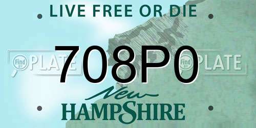 708P0 New Hampshire License Plate