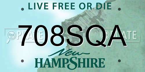 708SQA New Hampshire License Plate