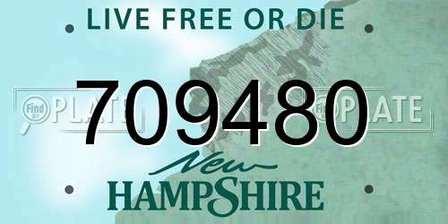 709480 New Hampshire License Plate