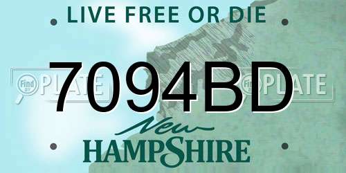 7094BD New Hampshire License Plate