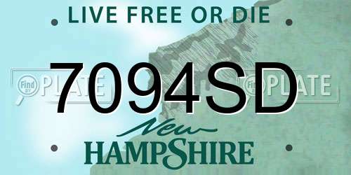 7094SD New Hampshire License Plate