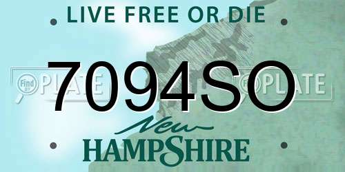7094SO New Hampshire License Plate