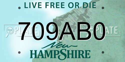 709AB0 New Hampshire License Plate