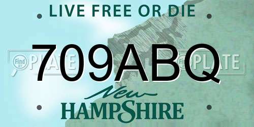 709ABQ New Hampshire License Plate