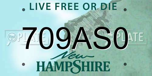 709AS0 New Hampshire License Plate