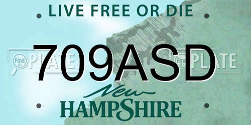 709ASD New Hampshire License Plate