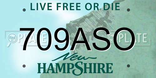 709ASO New Hampshire License Plate