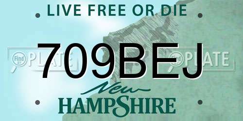 709BEJ New Hampshire License Plate