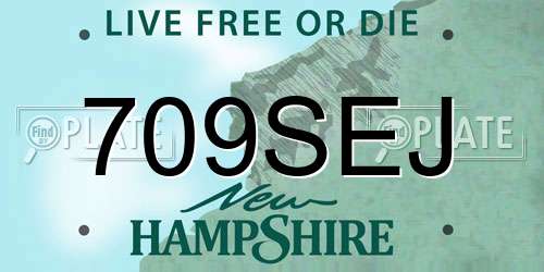 709SEJ New Hampshire License Plate