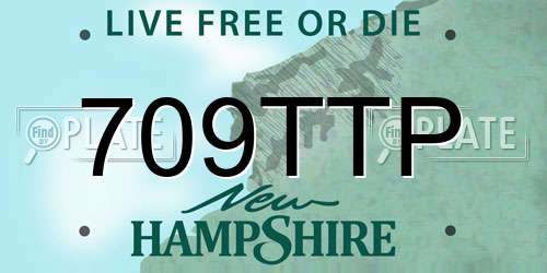 709TTP New Hampshire License Plate