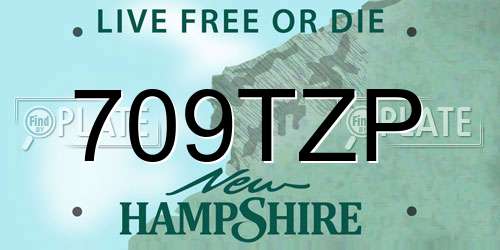709TZP New Hampshire License Plate