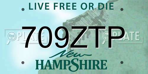 709ZTP New Hampshire License Plate
