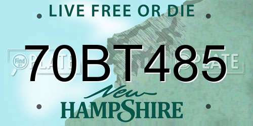 70BT485 New Hampshire License Plate