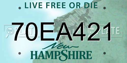 70EA421 New Hampshire License Plate