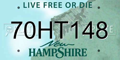 70HT148 New Hampshire License Plate