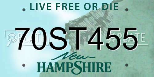 70ST455 New Hampshire License Plate
