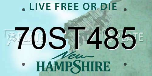 70ST485 New Hampshire License Plate