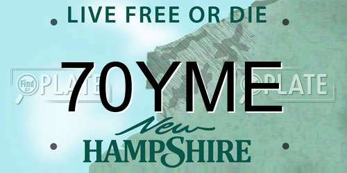 70YME New Hampshire License Plate