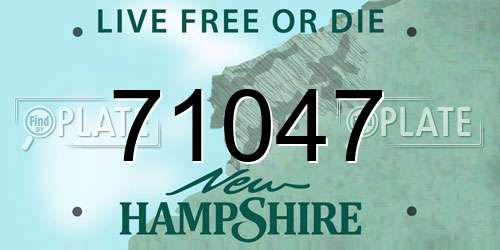 71047 New Hampshire License Plate