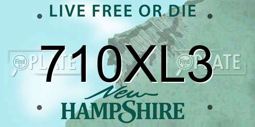 710XL3 New Hampshire License Plate
