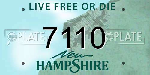 7110 New Hampshire License Plate