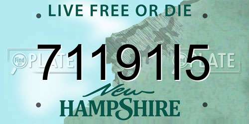 71191I5 New Hampshire License Plate