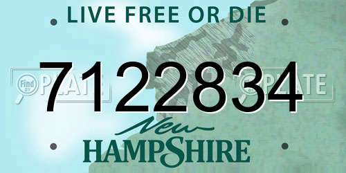 7122834 New Hampshire License Plate