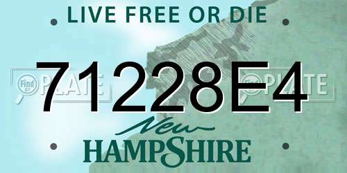 71228E4 New Hampshire License Plate