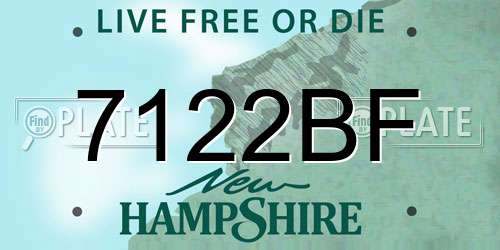 7122BF New Hampshire License Plate