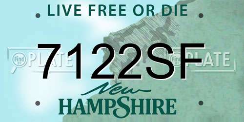 7122SF New Hampshire License Plate