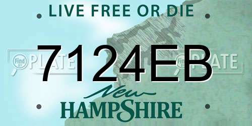 7124EB New Hampshire License Plate