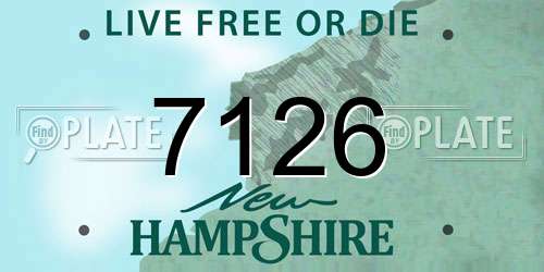 7126 New Hampshire License Plate
