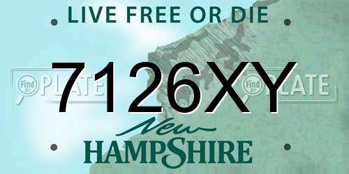 7126XY New Hampshire License Plate