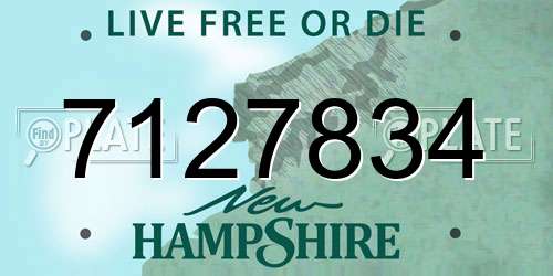 7127834 New Hampshire License Plate