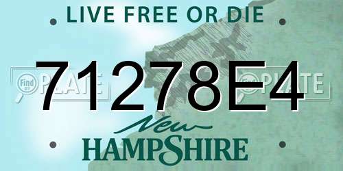 71278E4 New Hampshire License Plate
