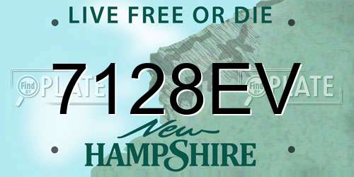 7128EV New Hampshire License Plate
