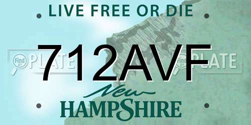 712AVF New Hampshire License Plate