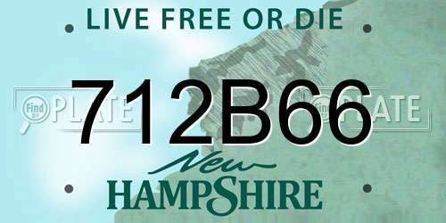 712B66 New Hampshire License Plate