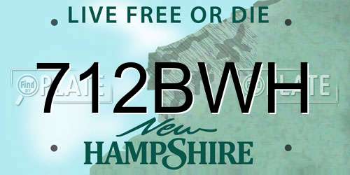712BWH New Hampshire License Plate