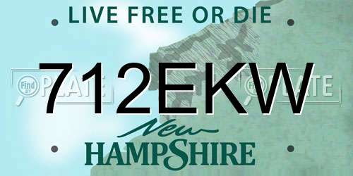 712EKW New Hampshire License Plate