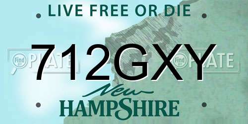 712GXY New Hampshire License Plate