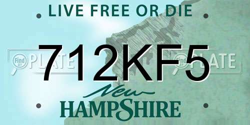 712KF5 New Hampshire License Plate