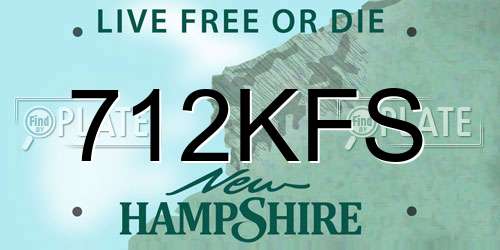 712KFS New Hampshire License Plate