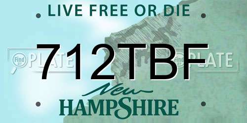 712TBF New Hampshire License Plate