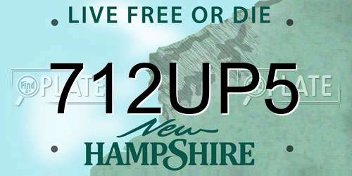 712UP5 New Hampshire License Plate