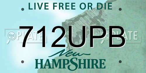 712UPB New Hampshire License Plate